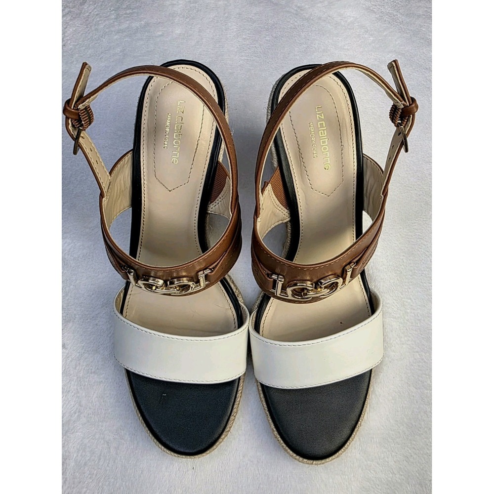 Boho Coastal Liz Claiborne LC Amaro Espadrille Wedge Sandals Womens 8.5 M...
